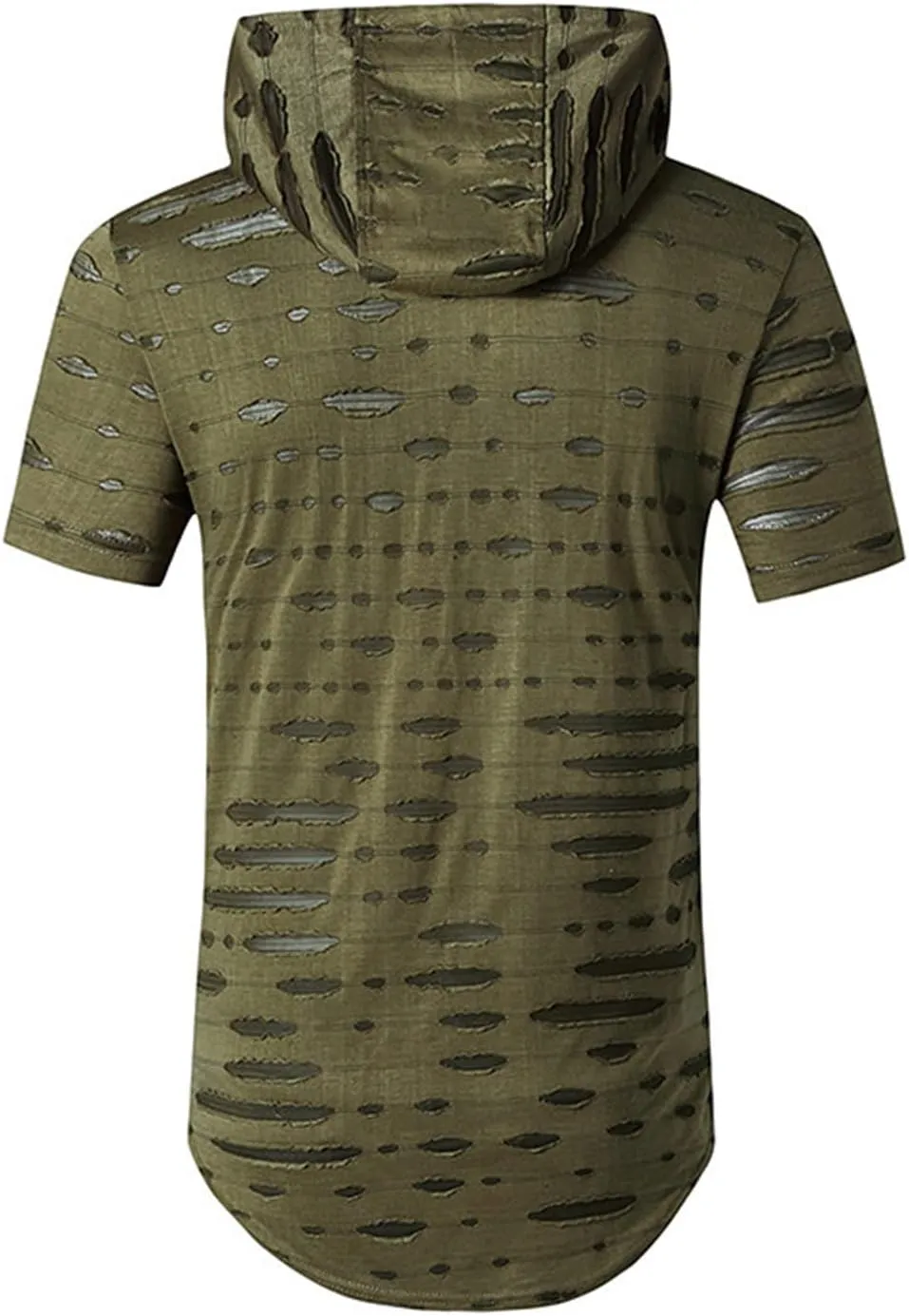 Mens Athletic Hooded Longline T Shirt Lightweight Gym Athletic Hoodie T-Shirts Casual Variety Sport Short Sleeve