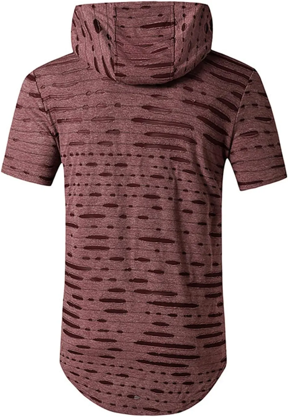 Mens Athletic Hooded Longline T Shirt Lightweight Gym Athletic Hoodie T-Shirts Casual Variety Sport Short Sleeve