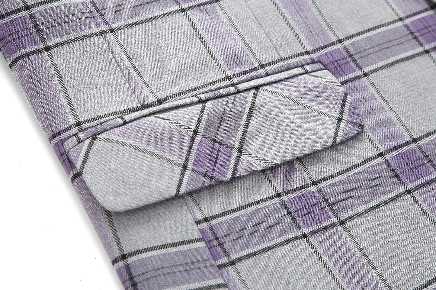MOGU Men's Slim Fit Plaid Suit Set  Sport Coat Blazer, Vest & Pants (Each Sold Separately) for Wedding, Prom & Party