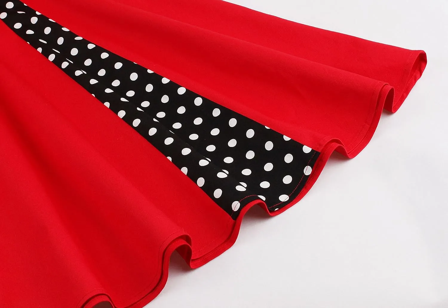 Nihsatin Vintage 1950s Retro Rockabilly Swing Dress Polka Dots Cocktail Dress with Belt