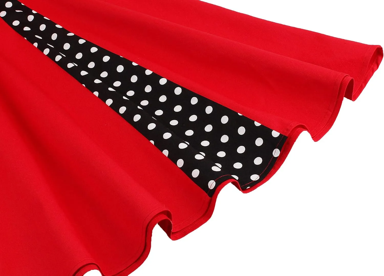 Nihsatin Vintage 1950s Retro Rockabilly Swing Dress Polka Dots Cocktail Dress with Belt