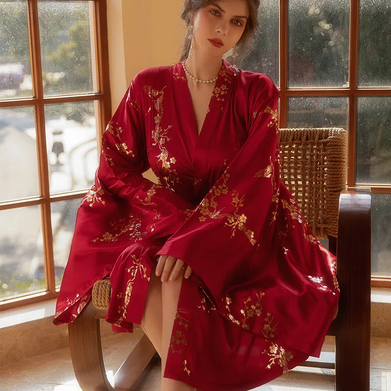 Oriental Floral Wedding Nightdress for Bride