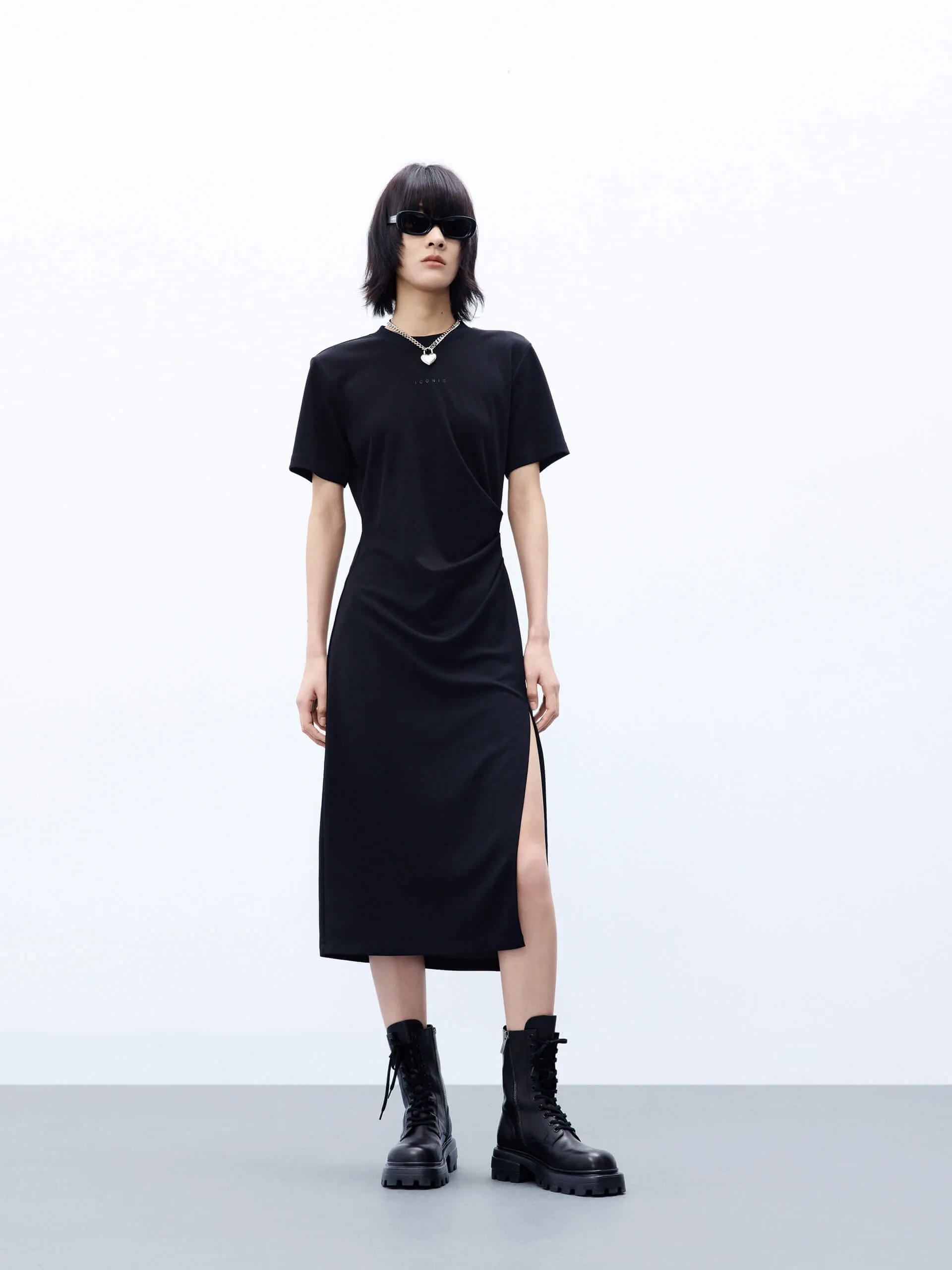 Side Slit Midi Dress