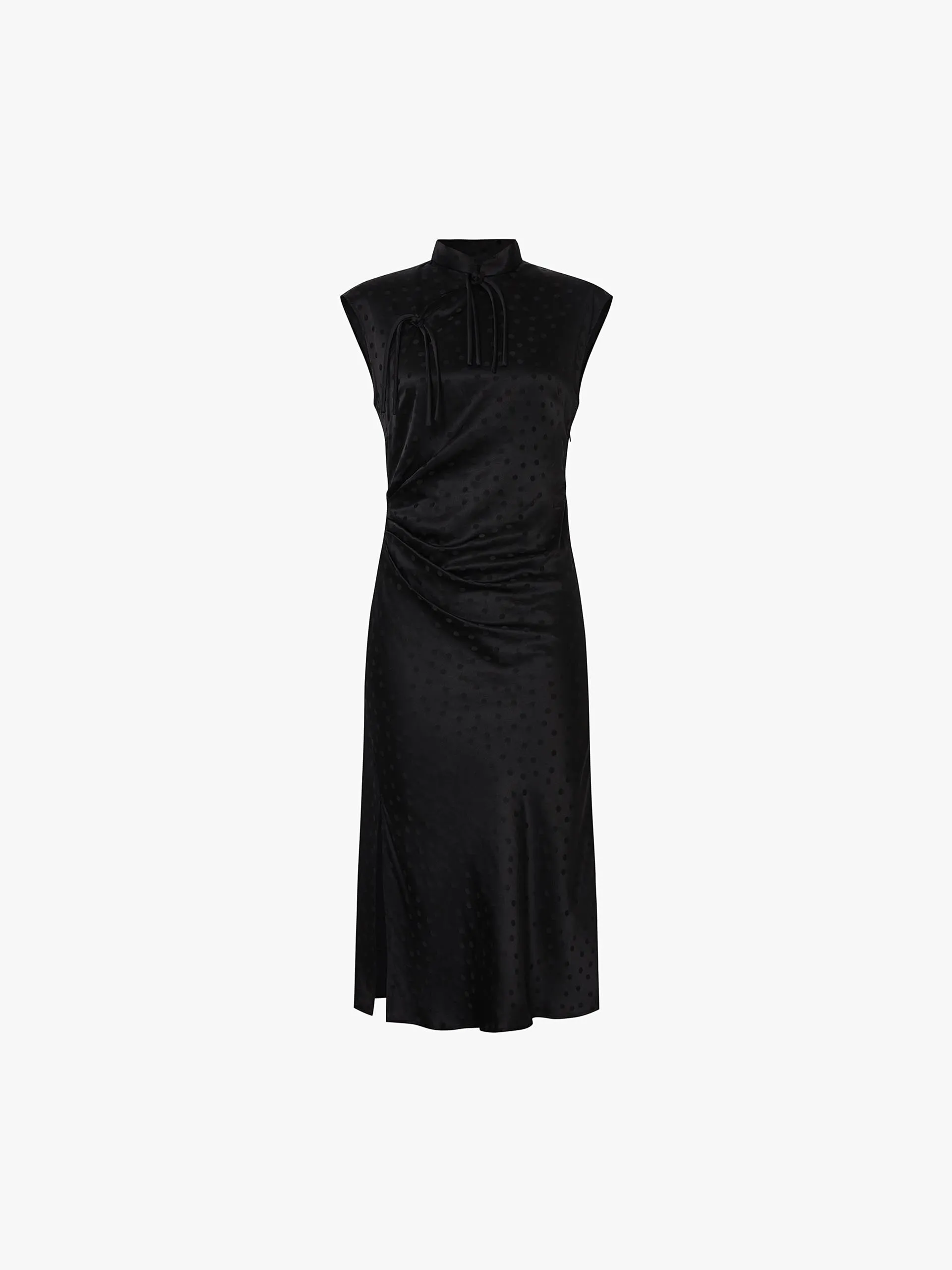 Silk Blend Pleated Dress
