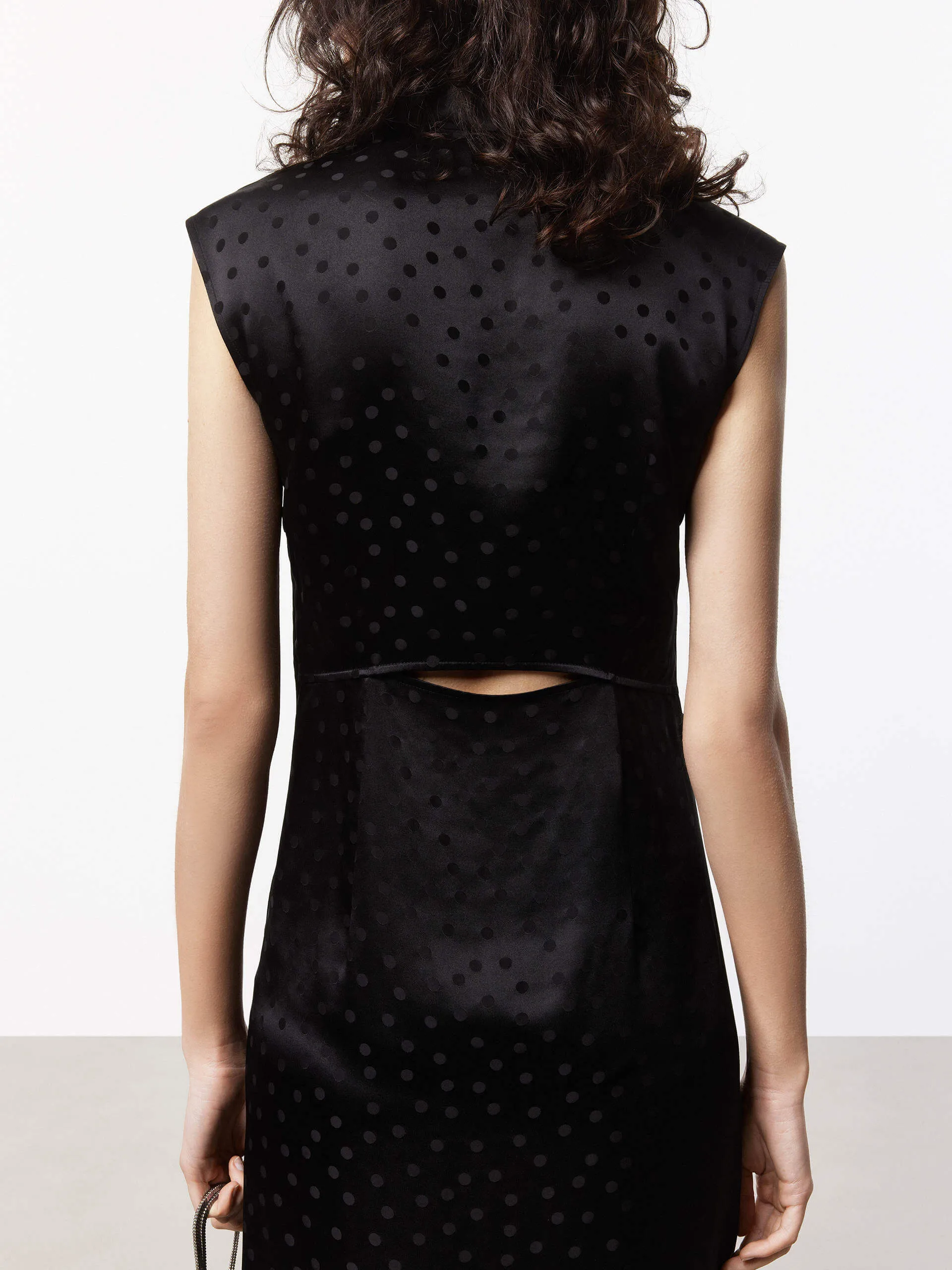 Silk Blend Pleated Dress