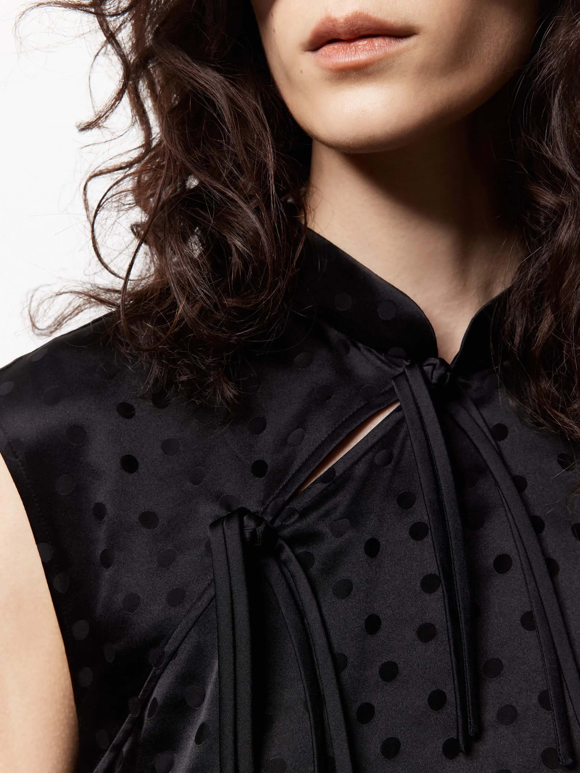 Silk Blend Pleated Dress
