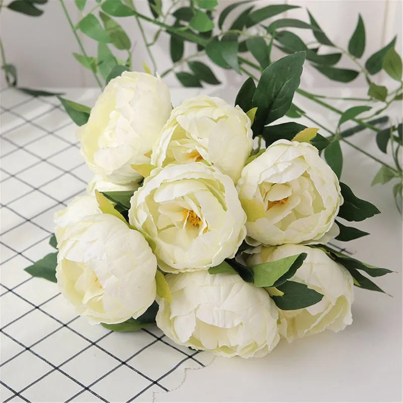 Silk Peony Bouquet Artificial Flowers Peony Arrangement Home Decoration
