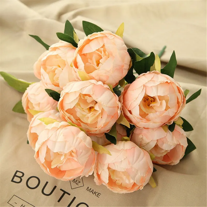 Silk Peony Bouquet Artificial Flowers Peony Arrangement Home Decoration