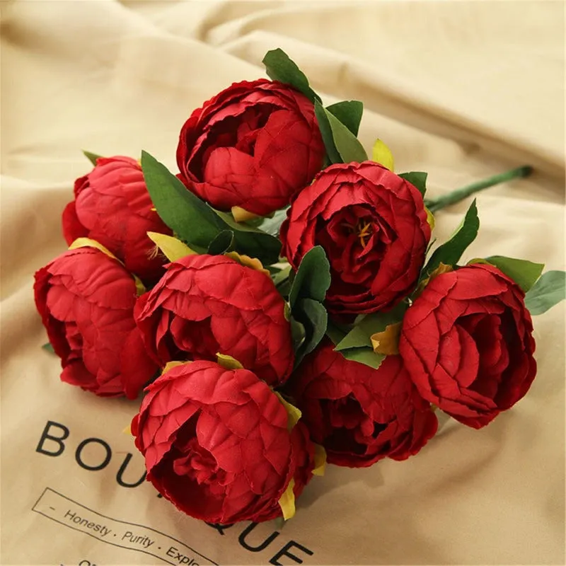 Silk Peony Bouquet Artificial Flowers Peony Arrangement Home Decoration