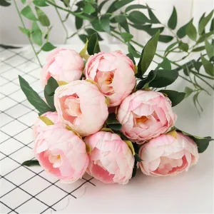 Silk Peony Bouquet Artificial Flowers Peony Arrangement Home Decoration
