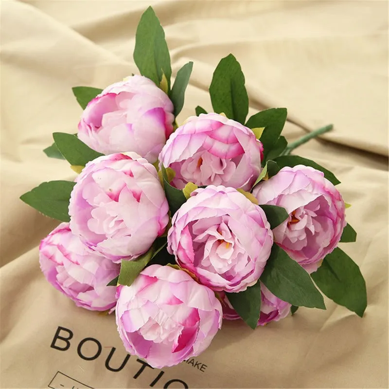 Silk Peony Bouquet Artificial Flowers Peony Arrangement Home Decoration