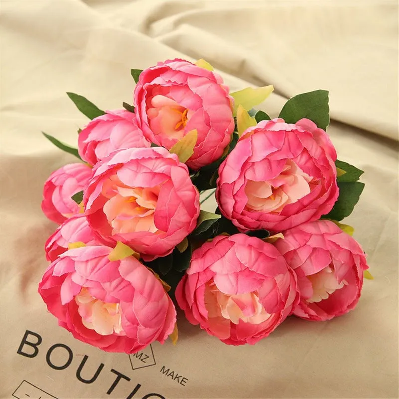 Silk Peony Bouquet Artificial Flowers Peony Arrangement Home Decoration