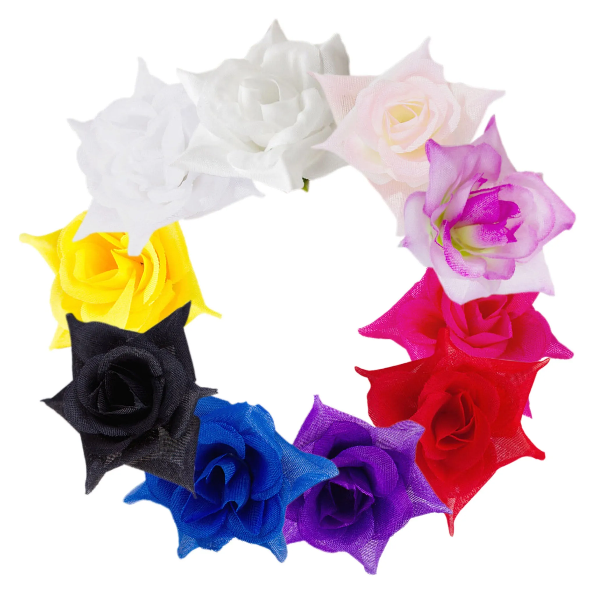 Silk Rose Heads Small Artificial Flowers 100PCS