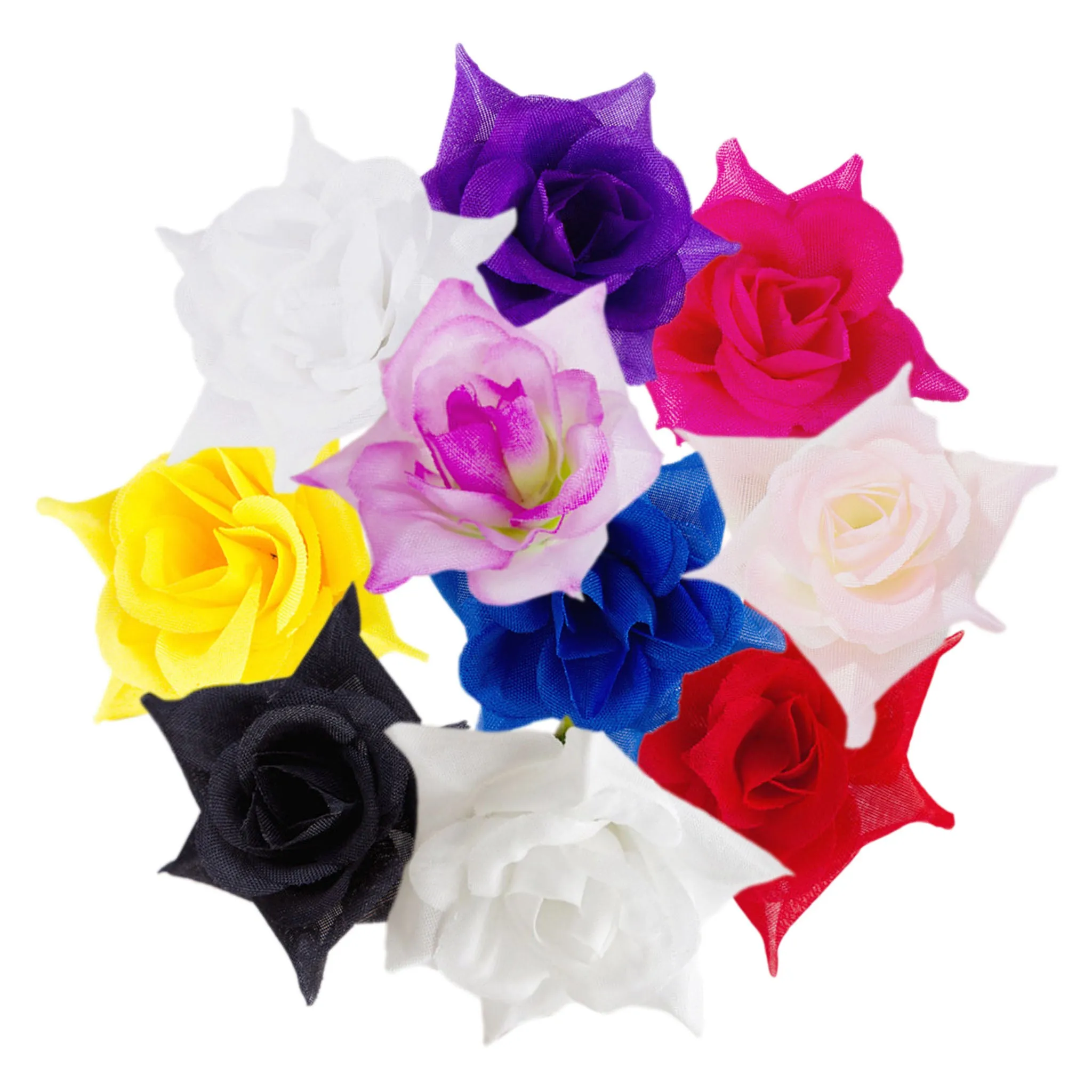 Silk Rose Heads Small Artificial Flowers 100PCS
