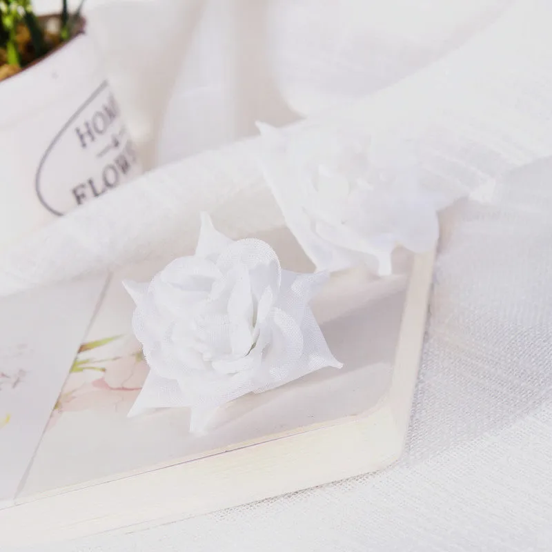 Silk Rose Heads Small Artificial Flowers 100PCS
