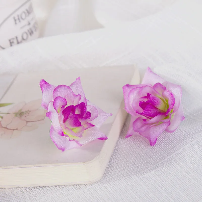 Silk Rose Heads Small Artificial Flowers 100PCS
