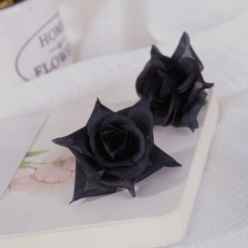Silk Rose Heads Small Artificial Flowers 100PCS