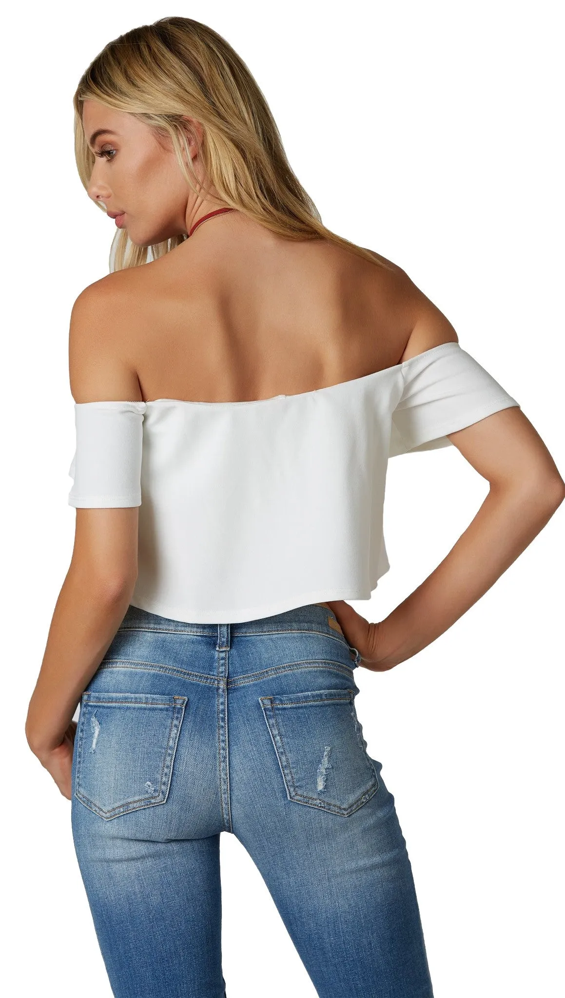 Sweetheart Flutter Crop White