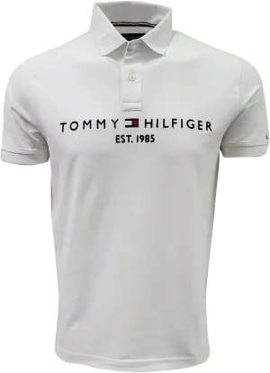 Tommy Hilfiger Mens Embroidered Graphic Logo Mesh Polo Shirt