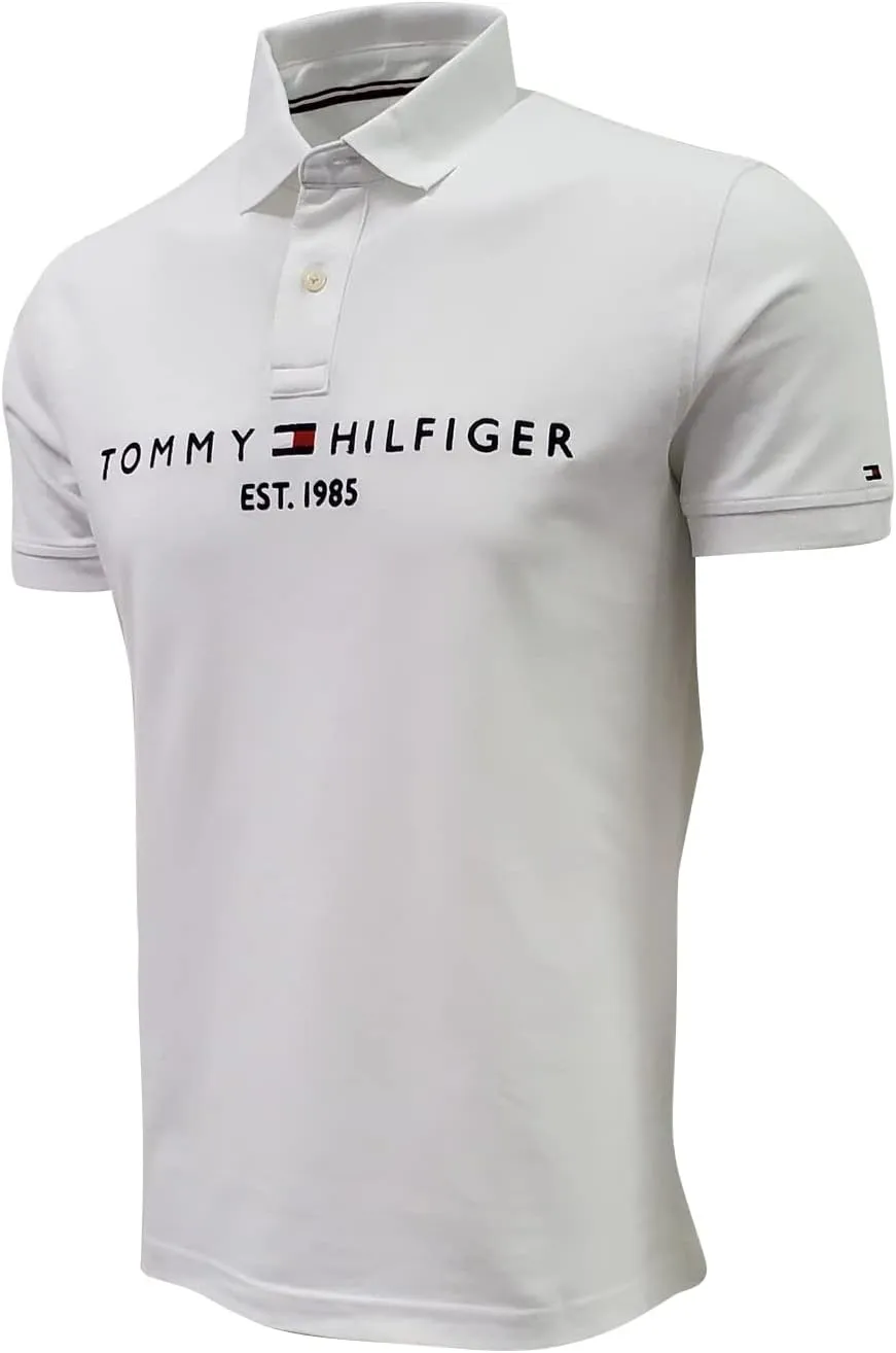 Tommy Hilfiger Mens Embroidered Graphic Logo Mesh Polo Shirt