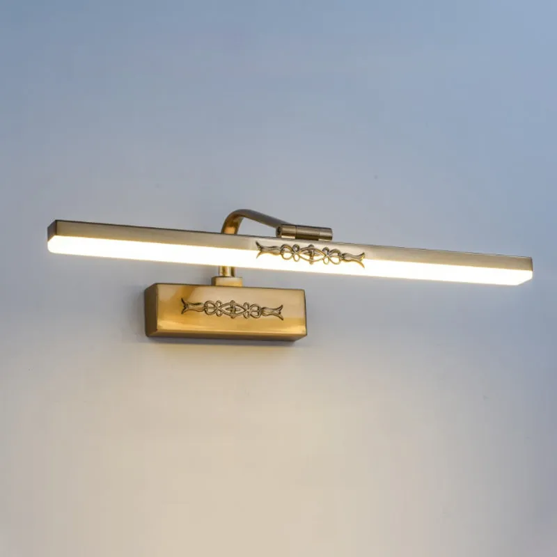 Vintage Brass Finish Integrated LED Wall Sconce Light - 15" Width