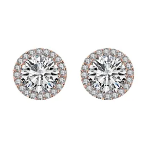Yellow Chimes Stud Earrings for Women Crystals from Swarovski Moonlight Sparkling Rosegold Plated Stud Earrings for Women and Girls