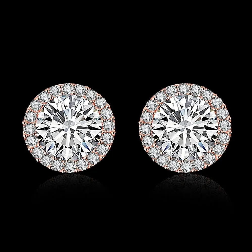 Yellow Chimes Stud Earrings for Women Crystals from Swarovski Moonlight Sparkling Rosegold Plated Stud Earrings for Women and Girls